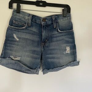 Current/Elliott Blue Distressed Jean Shorts